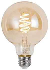 Интелигентна димируема LED крушка E27 G95 кехлибарена 4.9W 320lm 2500K