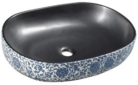 Черна/синя керамична мивка 60x40 cm Priori – Sapho