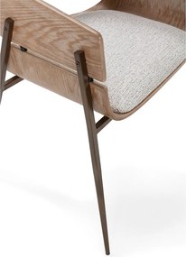 Тапицирани трапезни столове в комплект с подлакътници 2 бр. в естествен цвят Naia – MOME