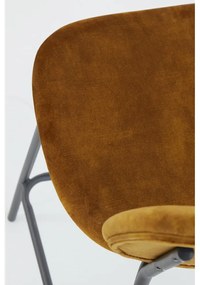 Бар стол от кадифе в цвят горчица 92 cm Emma - Light &amp; Living