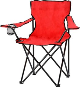 Туристически сгъваем стол червен