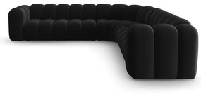 Антрацитен кадифен модулен ъглов диван Lupine – Micadoni