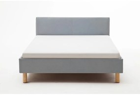Синьо /сиво двойно легло 140x200 cm тапицирано без ламелно дъно Lena – Meise Möbel