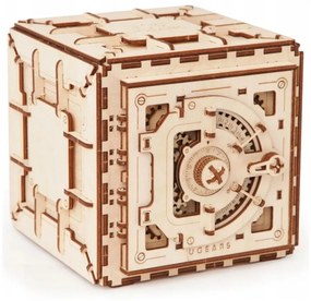 Ugears - 3D дървен механичен пъзел Сейф