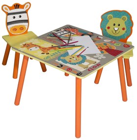 GINGER HOME К-кт дървена маса с 2 столчета SAFARI