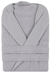 Сив памучен халат за баня размер M Cappa - Foutastic