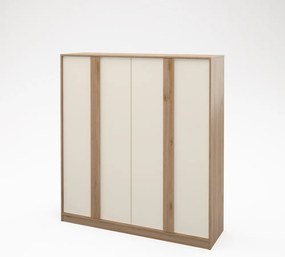 Кремаво-естествен гардероб от декор от дъб 180x197,5x53 cm Dennis – Marckeric