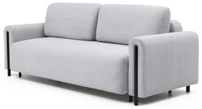 Сив сгъваем/с място за съхранение диван от рипсено кадифе 244 cm Arcadova – ELTAP
