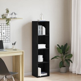 862396 vidaXL Книжно шкафче Черен дъб 36x30x143 см Инженерна дървесина