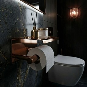 Държач за тоалетна хартия с етажерка 6613 Modern Copper