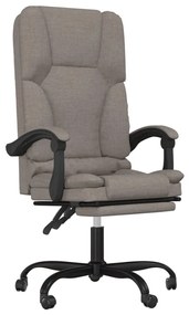 349673 vidaXL Масажен наклоняем офис стол, таупе, текстил