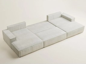 Кремав шенилов сгъваем/с място за съхранение ъглов диван (U форма) Kyoto – Maison de Rêve