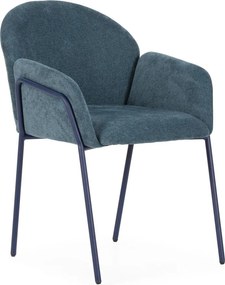 Сини тапицирани трапезни столове в комплект 2 бр. Aslin – MOME