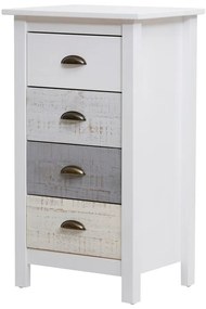 Висок бял и сив скрин с 4 чекмеджета , 46 x 80 cm Romantica - Marckeric