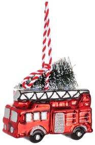 Ръчно изработена коледна украса 8 cm Fire Engine – Sass &amp; Belle