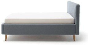 Сиво-синьо единично легло 120x200 cm тапицирано без ламелно дъно Mattis – Meise Möbel