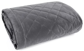 Елегантна кадифена покривка за легло с геометрични шевове - сива Ширина: 170 см | Дължина: 210 см