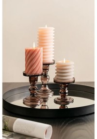 Кафяв стъклен свещник Изкуство Glass Art - PT LIVING