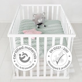 Бяла кошара за игра 100x75 cm на колелца Style – Roba