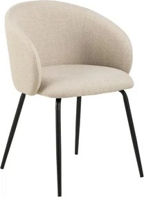 ЦЛЯРА Бежово (тъкан Басэл 24)/черни крака - МОДЕРЕН ТАПИЦИРАН СТОЛ ЛОФТ ЗА ДНЕВНА/ТРАПЕЗАРИЯ/ОФИС