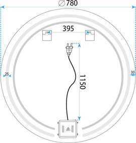 Огледало LED 80cm Modern