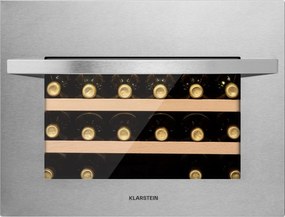 Klarstein Vinsider 24 Built-In Uno, охладител за вино, 1 зона, 24 бутилки, неръждаема стомана