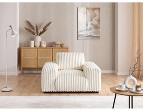 Кремаво кресло от рипсено кадифе Justin – Ropez