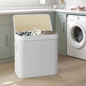 Бамбуков кош за пране - 3 камери, 150 л Eстествен