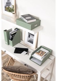 Зелени картонени органайзери в комплект 5 бр. за докумнети Holger Canvas Paper Laminate – Bigso