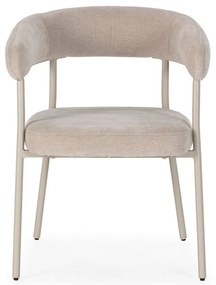 Бежови тапицирани трапезни столове в комплект с подлакътници 2 бр. Yuri – MOME