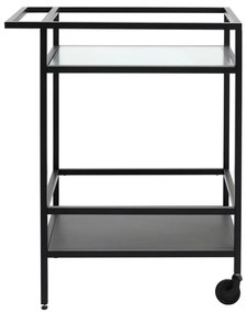 Стъклена маса за сервиране на колела 42x70 cm Bronco - Unique Furniture