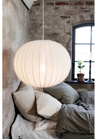 Бяло висящо осветително тяло с текстилен абажур ø 50 cm Florence – Markslöjd