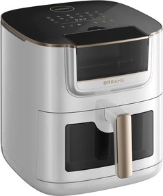 Фритюрник с горещ въздух Dreame AF30, 2300W, 7 л, 12 програми, 50-200°C, Dual-Source Cyclonic Heat, SmartSteam, LED, NTC, Бял