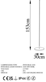 Черна LED подова лампа (височина 153 cm) Only – Opviq lights