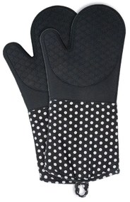 Комплект от 2 черни силиконови ръкавици за фурна - Wenko