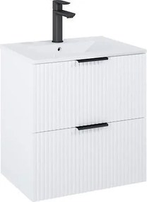 Шкаф Unik Reef с 2 чекмеджета и умивалник, 615 x 465 mm, matt white