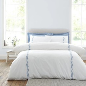 Бяло двойно 3 части спално бельо от памук перкал 200x200 cm Camille Embroidered Floral – Bianca