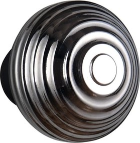 Тъмносива стъклена LED стенна лампа с USB ø 15,5 cm Earl – Reality