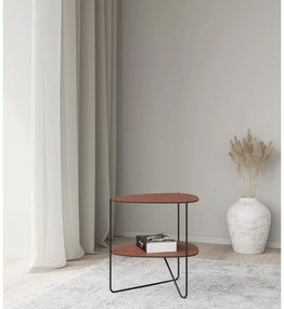 Метална масичка за кафе в цвят кафяв коняк 37x44 cm Curve Double Bull – LIND DNA