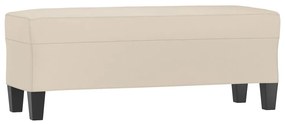 349469 vidaXL Пейка, кремава, 100x35x41 см, микрофибърен плат