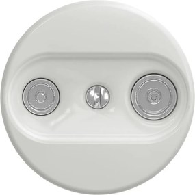 Kliklap - Ретро бяла керамична абонатна розетка TV+R (крайна) без рамка