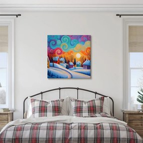 Картина на платно – Празнична вечер в планината