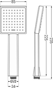 Mexen Uno DR45 вграден душ комплект, черен - 71435DR45-70