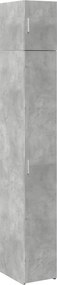 3281262 vidaXL Тесен шкаф, бетонно сив, 30x42,5x225 см, инженерно дърво