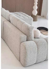 Бежов разтегателен модулен ъглов диван с място за съхранение (десен ъгъл) Lulu – Miuform