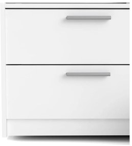 Бял гардероб с плъзгащи се врати 121x200 cm Line - Tvilum