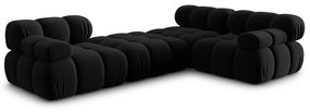 Черен ъглов диван от кадифе Bellis - Micadoni Home