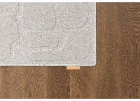 Светлосив вълнен килим 133x190 cm Morphic Dunes – Agnella