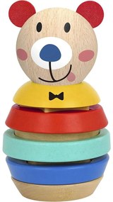 Tooky Toy - Дървена низанка - сортер с форми, Палавото мече