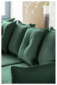 Зелен велурен разтегателен диван (променлив) Lazy Lukka - Miuform